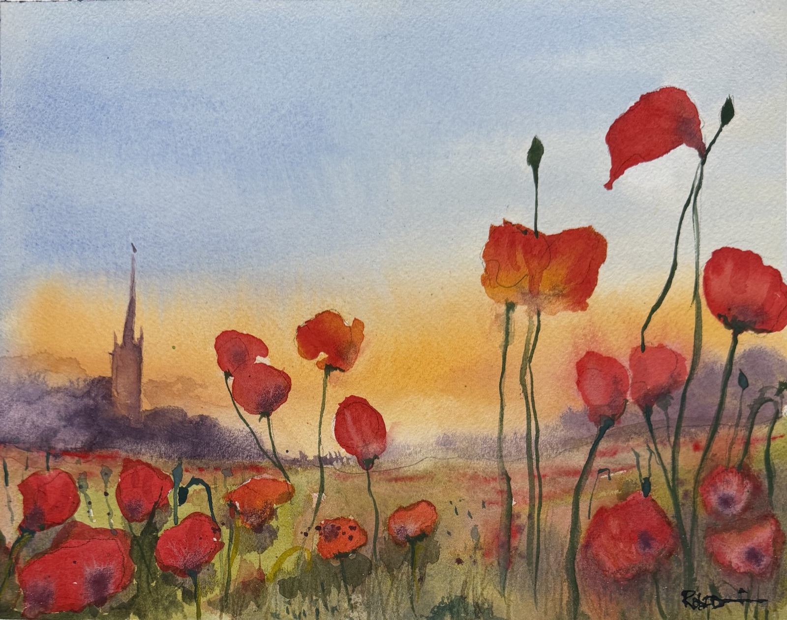 Poppies at Sunset