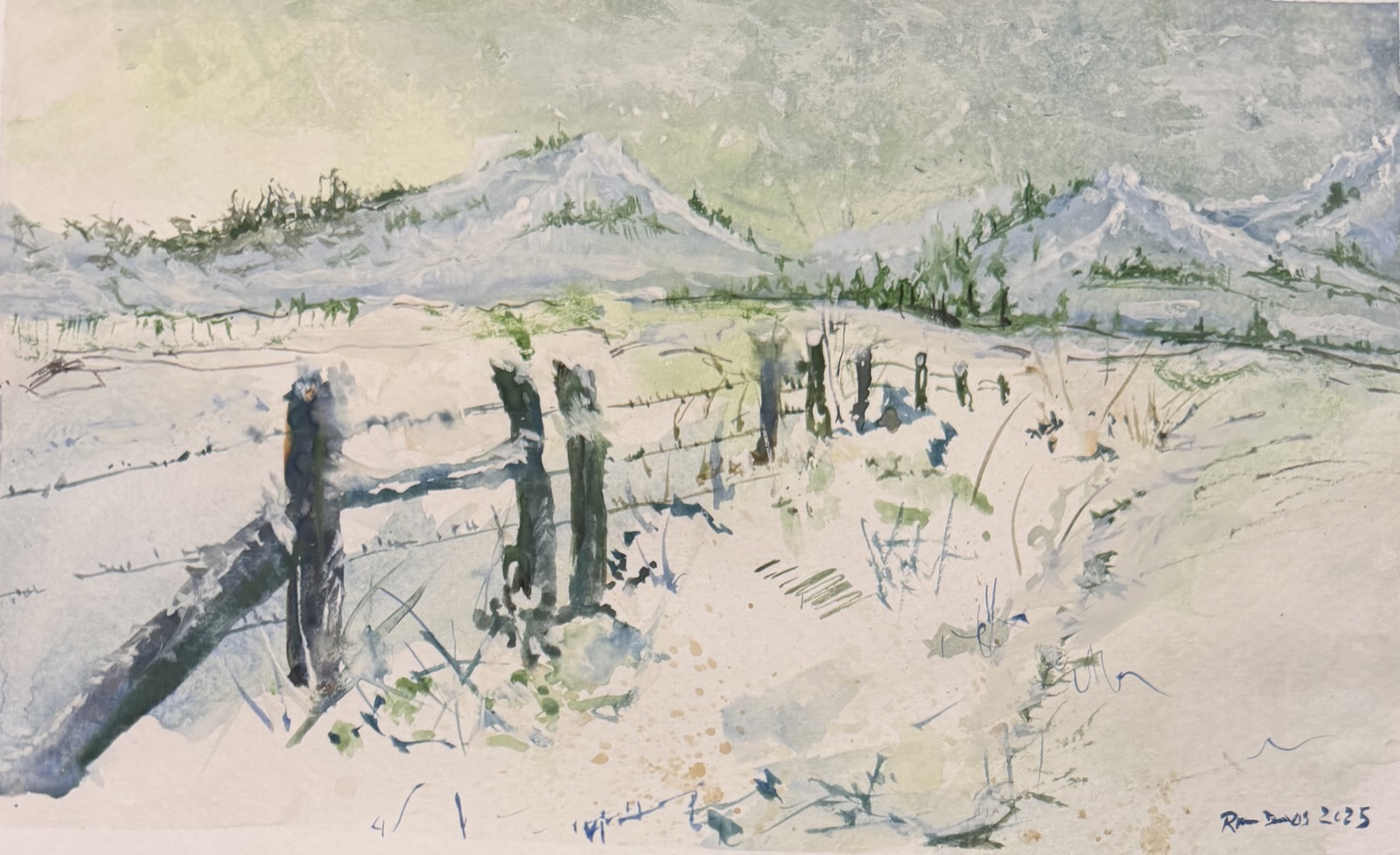 Fence Line in the Snow